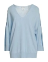 Kangra Cashmere Kangra Woman Sweater Sky Blue Size 12 Cotton