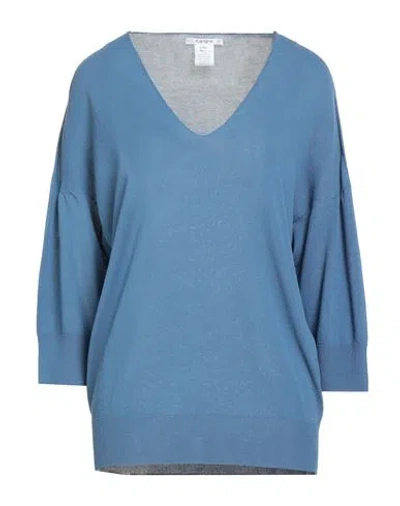 Kangra Cashmere Kangra Woman Sweater Slate Blue Size 6 Cotton
