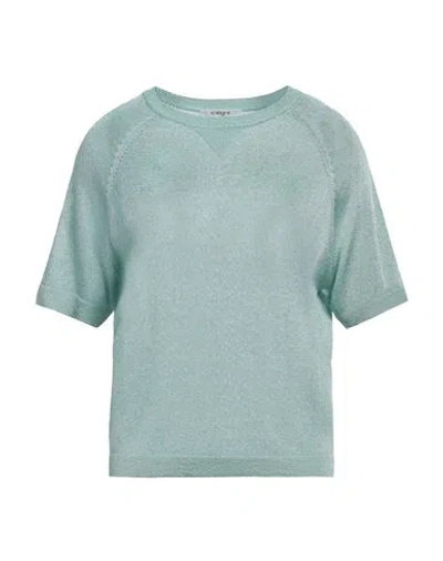 KANGRA CASHMERE KANGRA WOMAN SWEATER TURQUOISE SIZE 8 VISCOSE, METALLIC FIBER