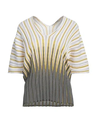 Kangra Cashmere Kangra Woman Sweater White Size 6 Cotton, Viscose, Metallic Fiber