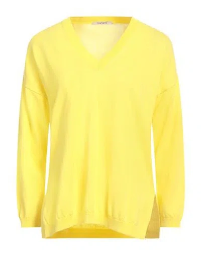 Kangra Cashmere Kangra Woman Sweater Yellow Size 4 Cotton