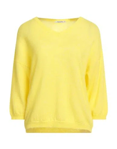 Kangra Cashmere Kangra Woman Sweater Yellow Size 6 Alpaca Wool, Cotton