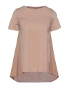 Kangra Cashmere Kangra Woman T-shirt Camel Size 6 Cotton, Elastane In Beige