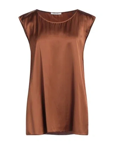 Kangra Cashmere Kangra Woman Top Chocolate Brown Size 10 Viscose, Elastane In Burgundy