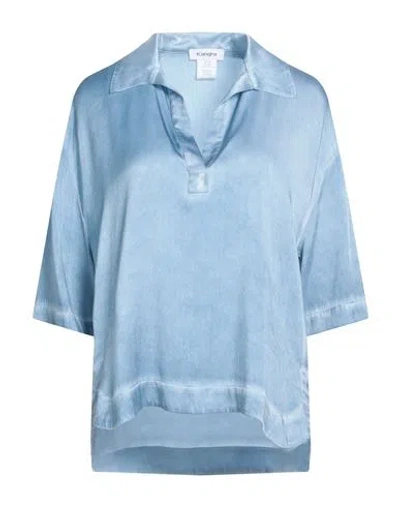 Kangra Cashmere Kangra Woman Top Light Blue Size 10 Silk, Elastane