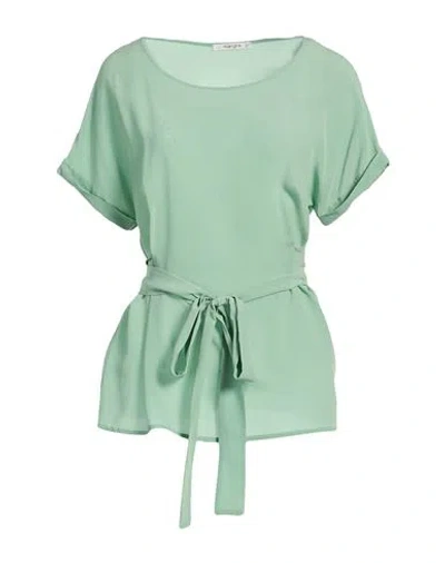 Kangra Cashmere Kangra Woman Top Sage Green Size 6 Silk