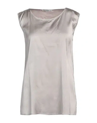 Kangra Cashmere Kangra Woman Top Taupe Size 10 Viscose, Elastane In Grey