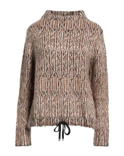Kangra Cashmere Kangra Woman Turtleneck Camel Size 10 Alpaca Wool, Polyamide, Wool In Brown
