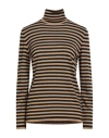 Kangra Cashmere Kangra Woman Turtleneck Camel Size 10 Wool In Brown