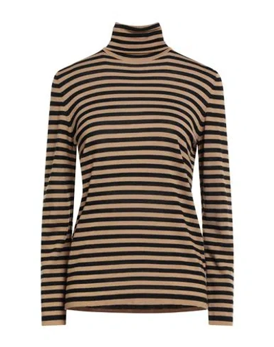 Kangra Cashmere Kangra Woman Turtleneck Camel Size 10 Wool In Brown