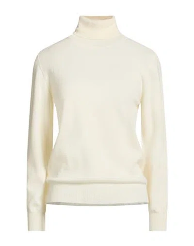 Kangra Cashmere Kangra Woman Turtleneck Cream Size 6 Wool, Cashmere In White