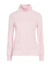 Kangra Cashmere Kangra Woman Turtleneck Light Pink Size 8 Wool, Silk, Cashmere