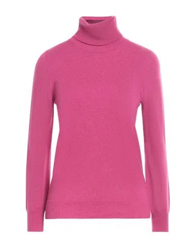 Kangra Cashmere Kangra Woman Turtleneck Magenta Size 4 Wool, Silk, Cashmere