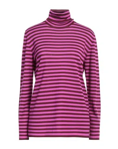 Kangra Cashmere Kangra Woman Turtleneck Mauve Size 10 Wool In Purple