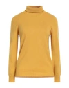 Kangra Cashmere Kangra Woman Turtleneck Mustard Size 12 Wool, Silk, Cashmere In Yellow