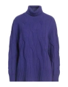 Kangra Cashmere Kangra Woman Turtleneck Purple Size 10 Wool, Cashmere