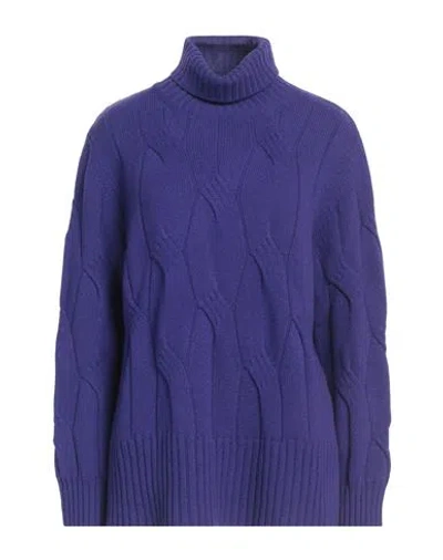 Kangra Cashmere Kangra Woman Turtleneck Purple Size 10 Wool, Cashmere