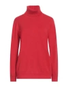 Kangra Cashmere Kangra Woman Turtleneck Red Size 4 Wool, Silk, Cashmere In Red
