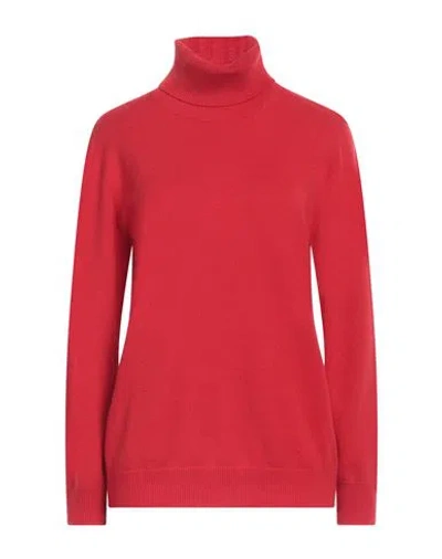 Kangra Cashmere Kangra Woman Turtleneck Red Size 4 Wool, Silk, Cashmere