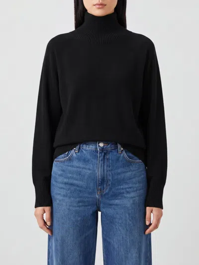 Kangra Cashmere Kangra Wool Long-sleeved Roll Neck Jumper With Ribbed Trims In Black