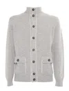 Kangra Cashmere Knitted Jacket With Buttons And Pockets In White