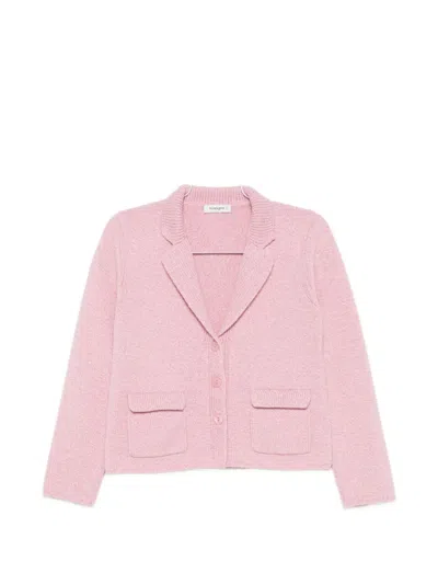 Kangra Cashmere Knitted Notch-lapel Jacket In Pink