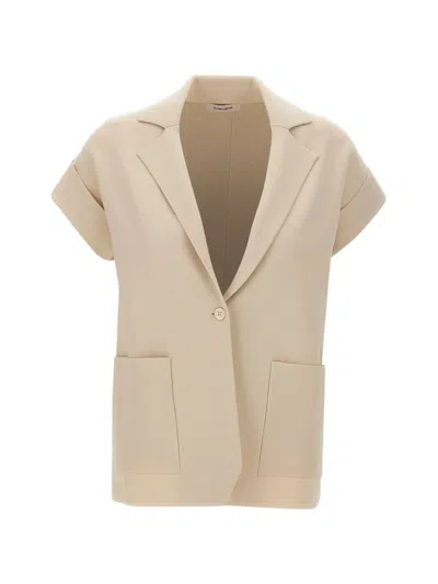 Kangra Cashmere Knitted Rolled-sleeve Blazer In Brown
