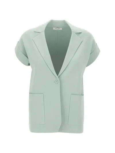 Kangra Cashmere Knitted Rolled-sleeve Blazer In Green