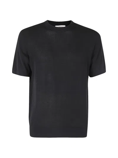 Kangra Cashmere Knitted Short-sleeve T-shirt In Black