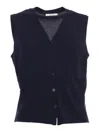 Kangra Cashmere Blue Knitted Vest In Blue