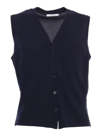 Kangra Cashmere Knitted Vest In Blue