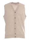 Kangra Cashmere Sleveless Vest In Brown