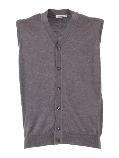 Kangra Cashmere Knitted Wool Vest In Gray