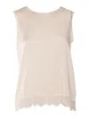 Kangra Cashmere Lace Tank Top In Neutral