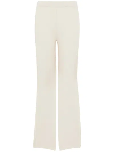 KANGRA CASHMERE LIGHT BEIGE WIDE-LEG TROUSERS