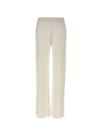 Kangra Cashmere Linen Straight-leg Pants In White