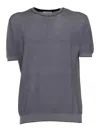 Kangra Cashmere Links Short Sleeve Sweater In Grey