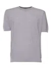 Kangra Cashmere Links Short Sleeve Sweater In Grey