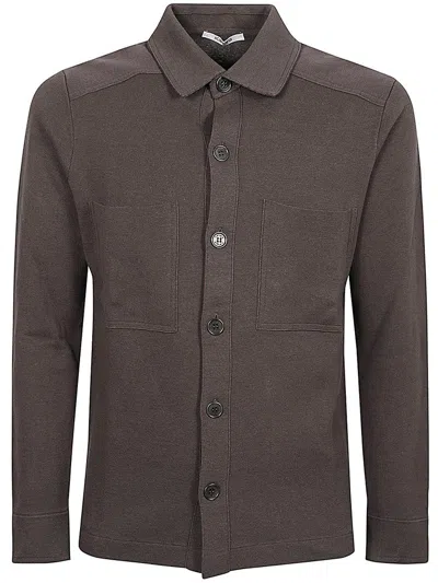 Kangra Cashmere Long Sleeved Buttoned Shirt In Grey