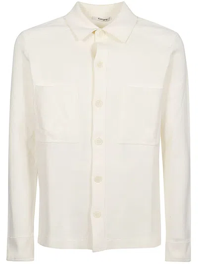 Kangra Cashmere Long Sleeved Buttoned Shirt In White