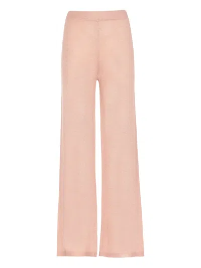 Kangra Cashmere Lurex Elastic-waist Trousers In Pink