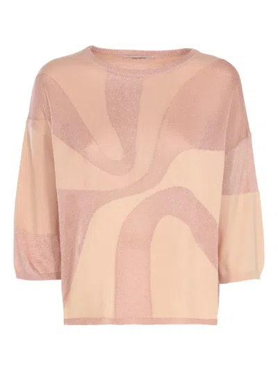Kangra Cashmere Lurex-pattern Blouse In Pink