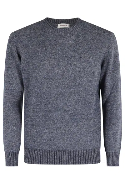 Kangra Cashmere Maglia Girocollo Basico In Gray