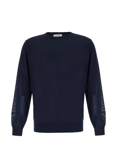 Kangra Cashmere Merino Long-sleeve T-shirt In Blue