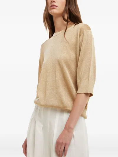 Kangra Cashmere Metallic-threading T-shirt