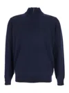 Kangra Cashmere Mezza Zip Finezza 14gg In Blue