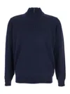 Kangra Cashmere Mezza Zip Finezza 14gg In Blue