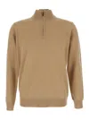 Kangra Cashmere Half-zip High-neck Sweater In Sand