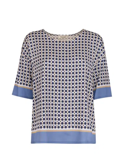 Kangra Cashmere Micro-print Crew-neck Blouse In Multi