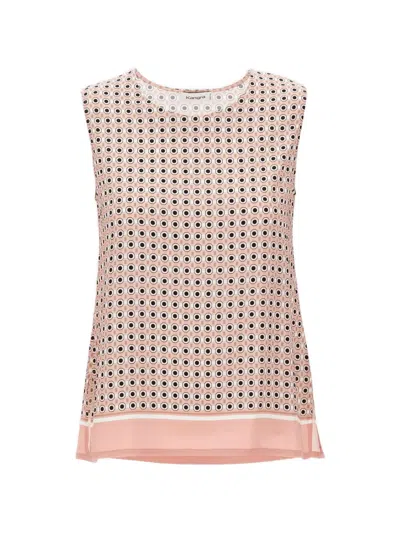 Kangra Cashmere Micro-print Sleeveless Top In Multi